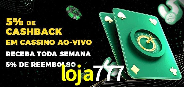 Promoções do cassino ao Vivo loja777